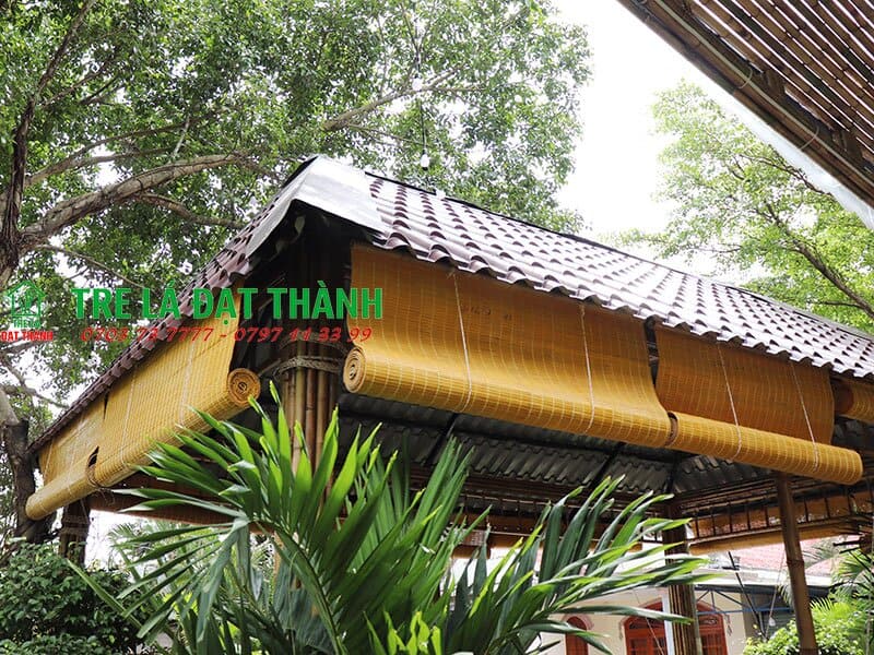 Mành Tre Trúc Cạo Tinh Màu Vàng - MTT001